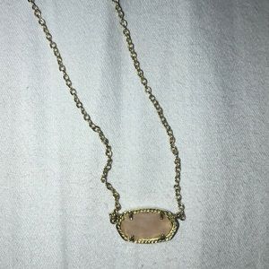 KENDRA SCOTT Gold chain with baby pink stone
